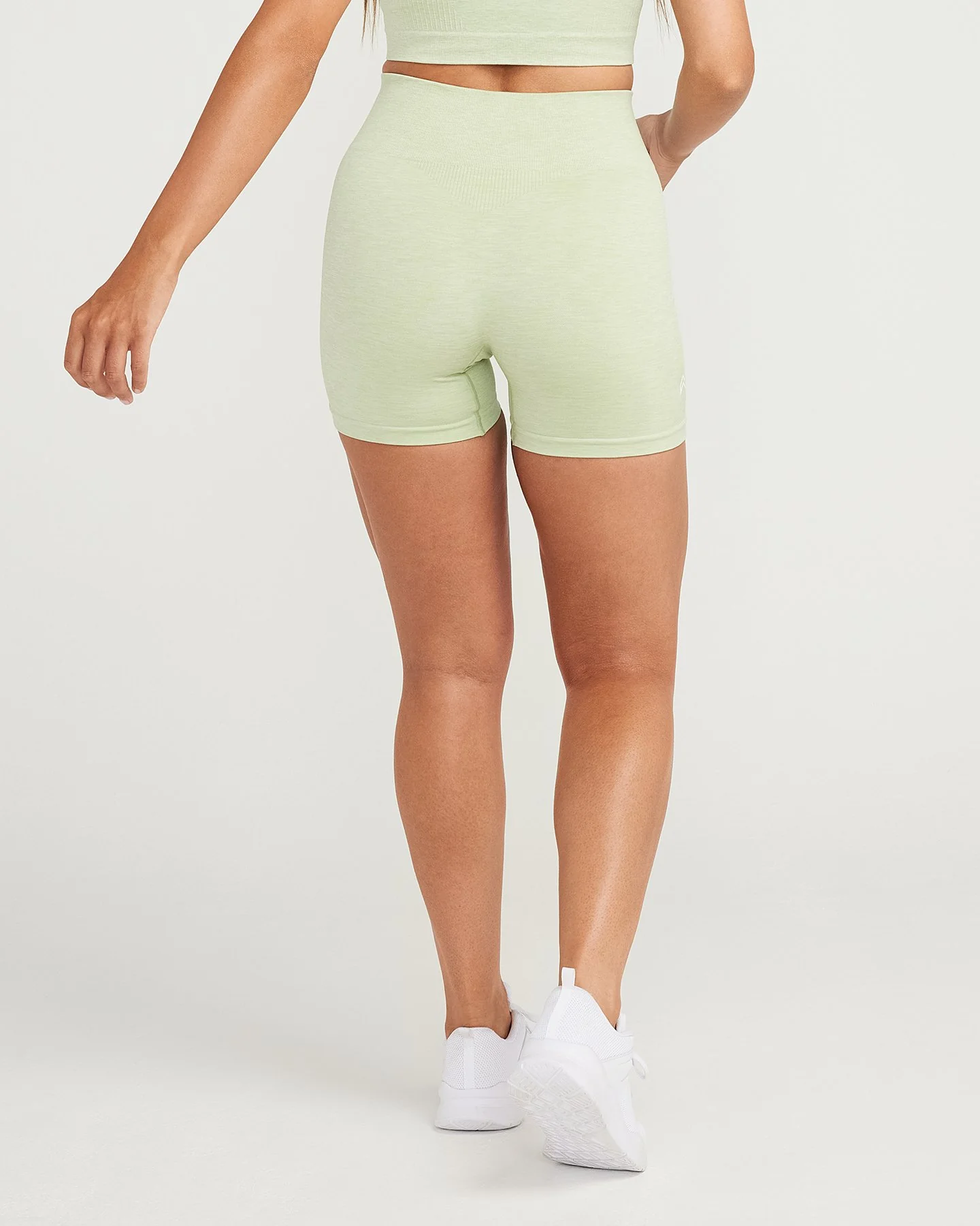 Classic Seamless Crop Top | Pistacchio Marl - Image 3