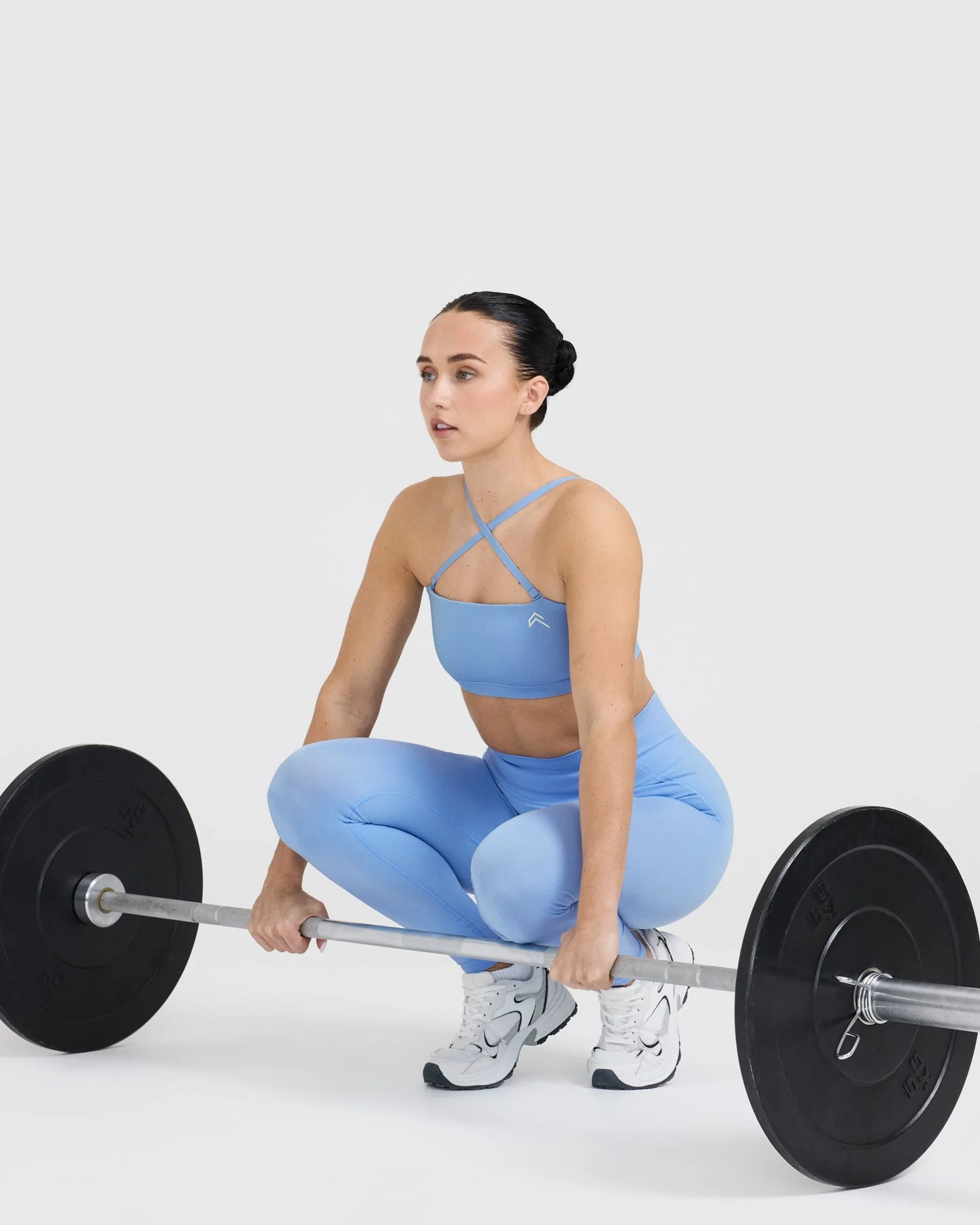 EffortlessLift™ Seamless Leggings with White Logo | Powdered Blue - Image 6