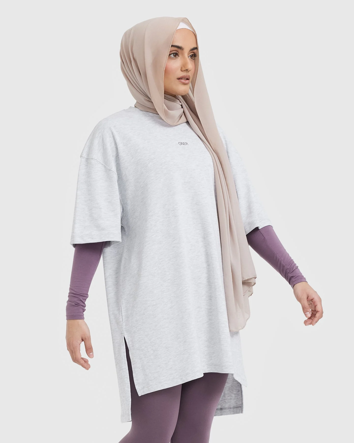 Raising The Bar Graphic Longline T-Shirt | Light Grey Marl - Image 3