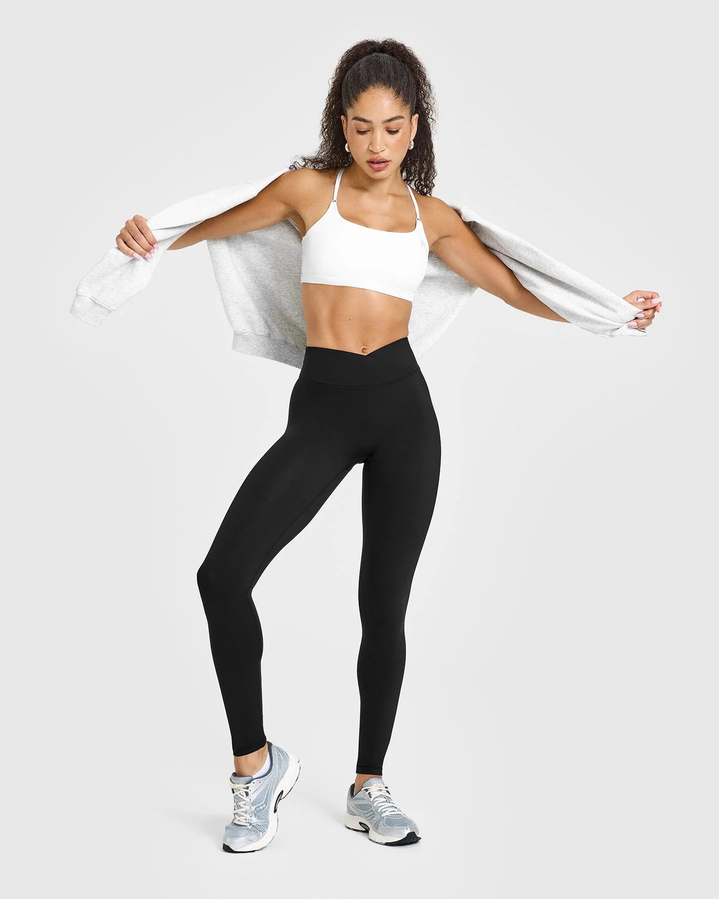 UnifiedMove™ Wrap Leggings White Logo | Black - Image 3